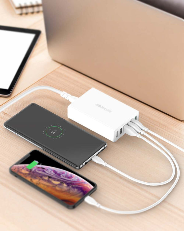 60W Dual QC3.0 6 Port USB PD Phone Charger for iphone for huawei Mobile Phone Chargers Accessories USB Fast Charging | Vimost Shop.