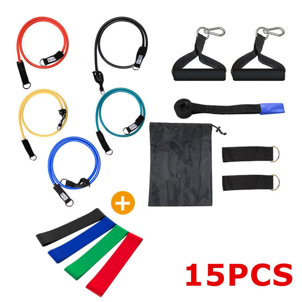 Resistance Bands Set Exercise Bands with Door Anchor Legs Ankle Straps for Resistance Training Physical Therapy Home Workouts | Vimost Shop.