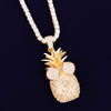 Gold Color Pineapple shape Necklace & Pendant With 4mm Tennis Chain  AAA Cubic Zircon Men's Women Hip hop Rock Jewelry 2.4x5.8CM | Vimost Shop.