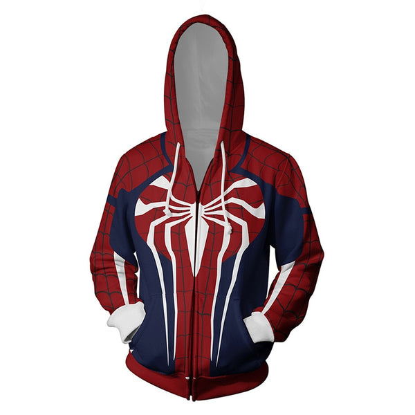 Superhero Iron Man Spiderman Clothes Mens Hoodies Zipper Sweatshirt 3D Peter Parker Miles Morales Hoodie Jackets Casual Coats | Vimost Shop.
