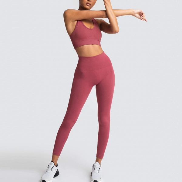 Seamless Gym Set Nylon Woman Sportswear 2 Piece Exercise Leggings Padded Sports Bras Women Fitness Wear Yoga Sets Sports Suits | Vimost Shop.
