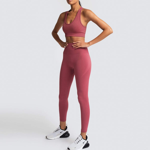 Seamless Gym Set Nylon Woman Sportswear 2 Piece Exercise Leggings Padded Sports Bras Women Fitness Wear Yoga Sets Sports Suits | Vimost Shop.