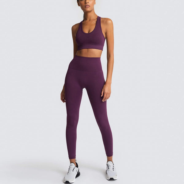 Seamless Gym Set Nylon Woman Sportswear 2 Piece Exercise Leggings Padded Sports Bras Women Fitness Wear Yoga Sets Sports Suits | Vimost Shop.