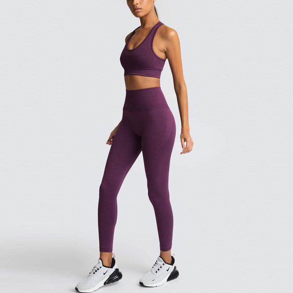 Seamless Gym Set Nylon Woman Sportswear 2 Piece Exercise Leggings Padded Sports Bras Women Fitness Wear Yoga Sets Sports Suits | Vimost Shop.