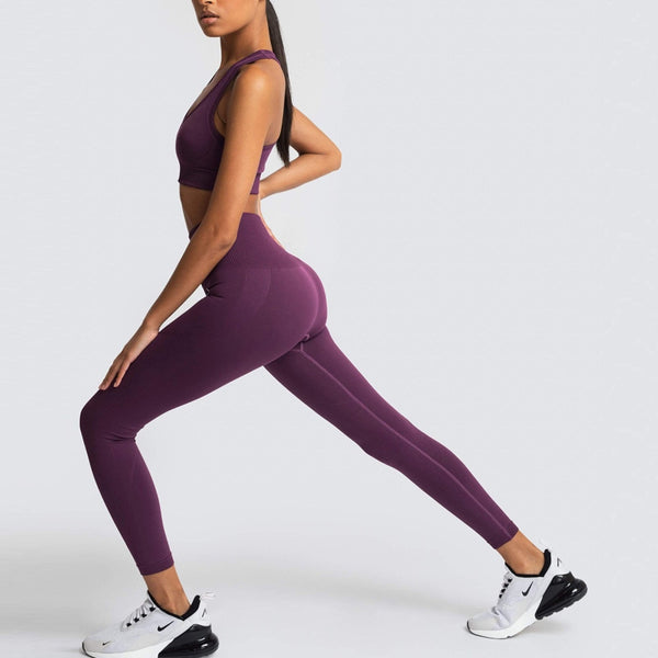 Seamless Gym Set Nylon Woman Sportswear 2 Piece Exercise Leggings Padded Sports Bras Women Fitness Wear Yoga Sets Sports Suits | Vimost Shop.