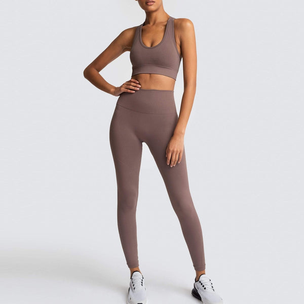 Seamless Gym Set Nylon Woman Sportswear 2 Piece Exercise Leggings Padded Sports Bras Women Fitness Wear Yoga Sets Sports Suits | Vimost Shop.