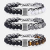 Natural Tiger Eye Stone Bracelet Men Stainless Steel Beaded Bracelets Male Jewelry Lava Map Stone Drop Shipping D | Vimost Shop.