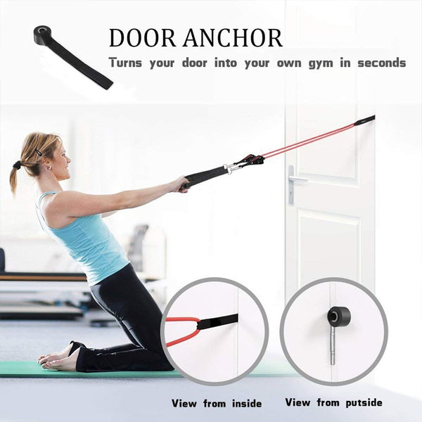 Resistance Bands Set Exercise Bands with Door Anchor Legs Ankle Straps for Resistance Training Physical Therapy Home Workouts | Vimost Shop.