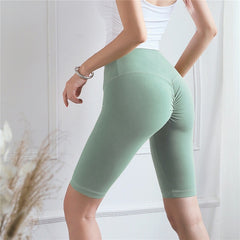 Nuls Skin-Friendly Fitness Shorts Hot Chrysanthemum High Waist Tight Yoga Shorts Running Workout Shorts Women