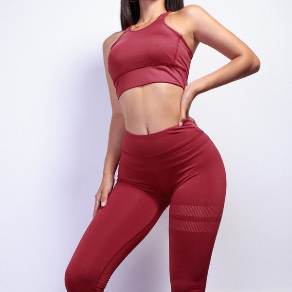 High Waist 2 Piece Fitness Set Women New Seamless Leggings Push Up Yoga Suit Woman Gym Running Sportswear For Ladies | Vimost Shop.