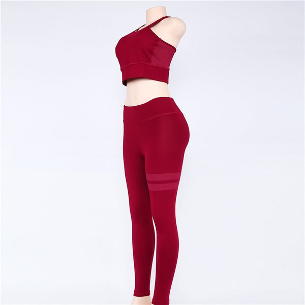 High Waist 2 Piece Fitness Set Women New Seamless Leggings Push Up Yoga Suit Woman Gym Running Sportswear For Ladies | Vimost Shop.