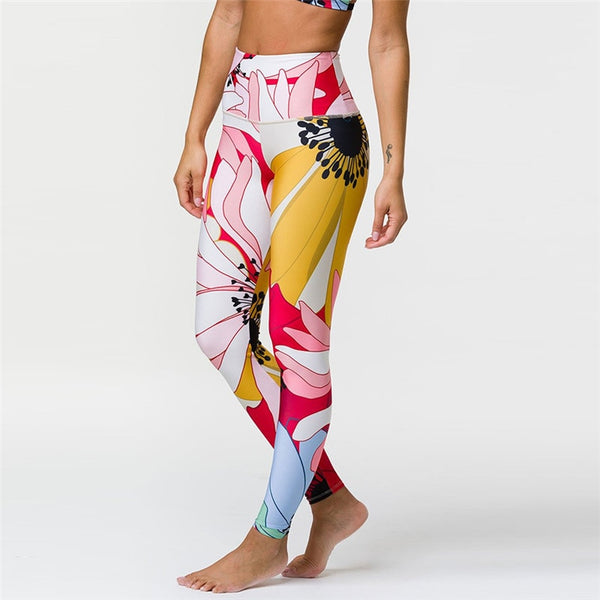 Floral Woman Sportwear Yoga Set Seamless Gym Suit Crop Top Bra Elastic High Waist Yoga Pant Leggings Outfit Fitness Clothing | Vimost Shop.