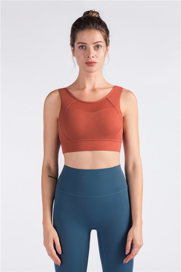 Nude Yoga Sports Underwear Female Flower Bud Chest Seamless Buckle Running Shock-Resistant Sports Brassiere | Vimost Shop.