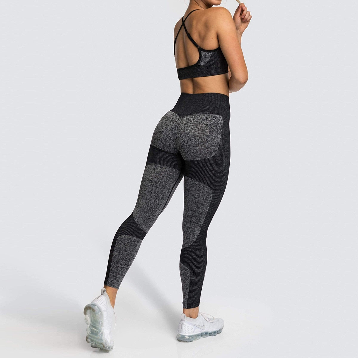 Lycra Seamless Yoga Set Women Fitness Bra Top Sportswear Woman Gym Leggings Push Up Strappy Sexy Sports Suits workout set | Vimost Shop.