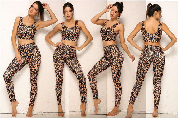 Hot Sales Leopord Sports Sets Yoga Fitness Bras and Pants Hip Slim-Fit PantsWomens Tracksuit Sexy Running Leggings and Tops | Vimost Shop.