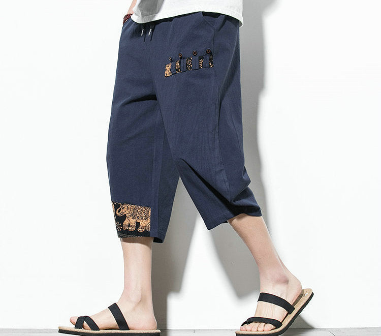 Streetwear Summer Cotton Harem Pants Men Casual Hip Hop Trousers Drawstring Loose Calf-Length Pants Joggers Size 5XL | Vimost Shop.