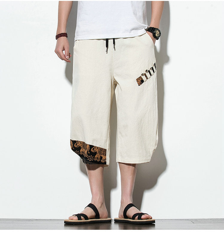 Streetwear Summer Cotton Harem Pants Men Casual Hip Hop Trousers Drawstring Loose Calf-Length Pants Joggers Size 5XL | Vimost Shop.