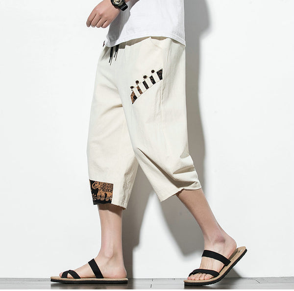 Streetwear Summer Cotton Harem Pants Men Casual Hip Hop Trousers Drawstring Loose Calf-Length Pants Joggers Size 5XL | Vimost Shop.
