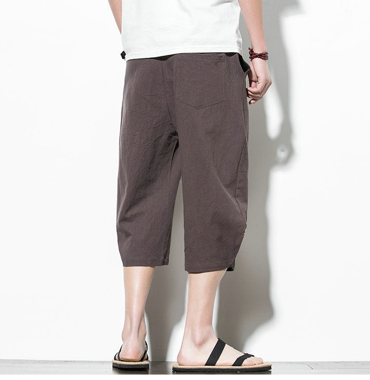 Streetwear Summer Cotton Harem Pants Men Casual Hip Hop Trousers Drawstring Loose Calf-Length Pants Joggers Size 5XL | Vimost Shop.