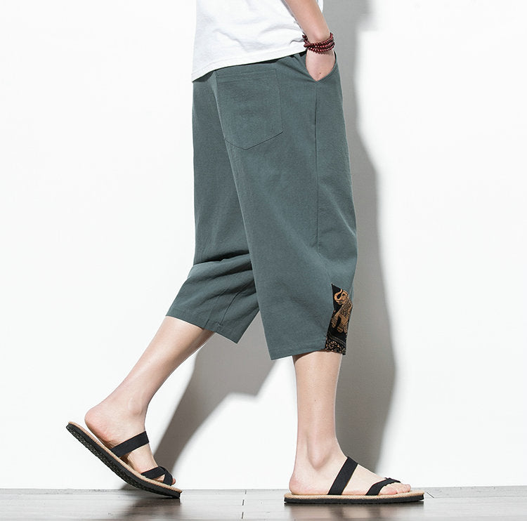 Streetwear Summer Cotton Harem Pants Men Casual Hip Hop Trousers Drawstring Loose Calf-Length Pants Joggers Size 5XL | Vimost Shop.