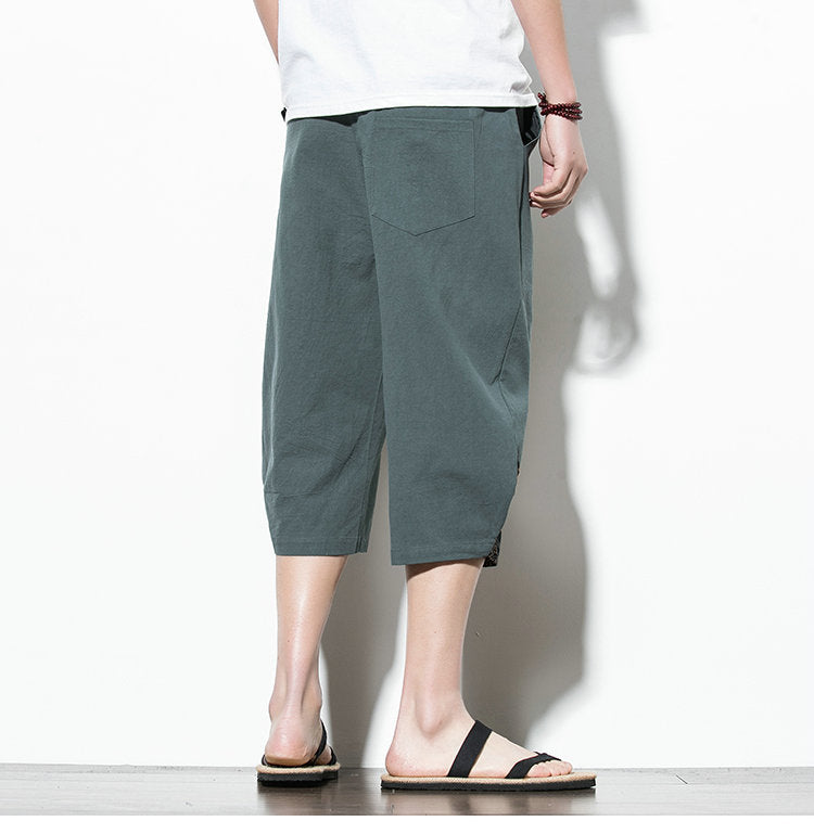 Streetwear Summer Cotton Harem Pants Men Casual Hip Hop Trousers Drawstring Loose Calf-Length Pants Joggers Size 5XL | Vimost Shop.