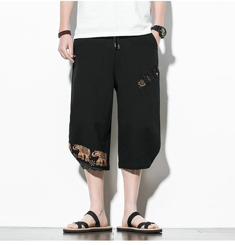 Streetwear Summer Cotton Harem Pants Men Casual Hip Hop Trousers Drawstring Loose Calf-Length Pants Joggers Size 5XL | Vimost Shop.
