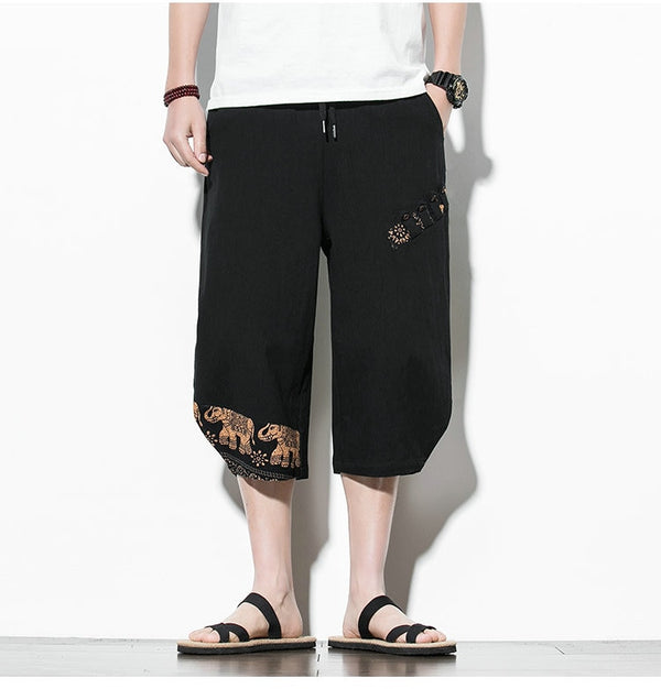 Streetwear Summer Cotton Harem Pants Men Casual Hip Hop Trousers Drawstring Loose Calf-Length Pants Joggers Size 5XL | Vimost Shop.
