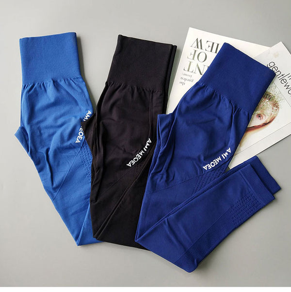 Seamless Leggings Women Gym Widen High Waisted Workout Jogging Yoga Pants High Stretchy Tights Tummy Control Sport Leggings AMI | Vimost Shop.