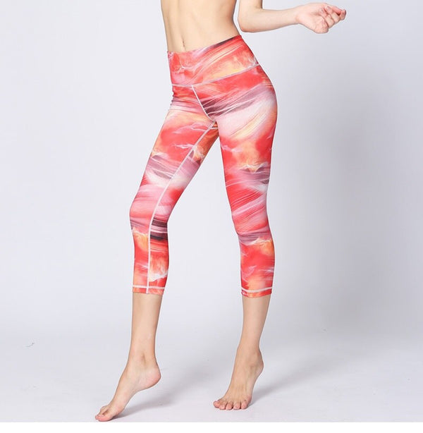 Women Fitness Yoga Pants Slim High waist Sport Leggings Gym Elastic Romantic Printed Long Tights for Running Tummy Control | Vimost Shop.