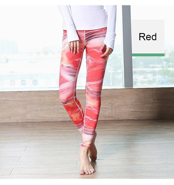 Women Fitness Yoga Pants Slim High waist Sport Leggings Gym Elastic Romantic Printed Long Tights for Running Tummy Control | Vimost Shop.