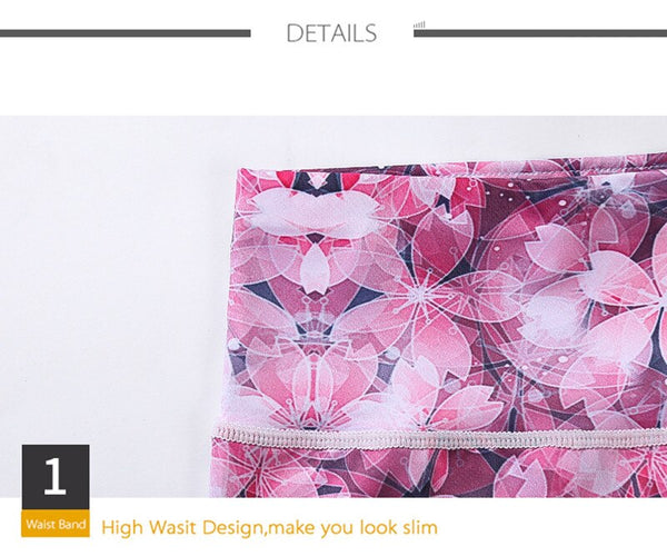 Women Fitness Yoga Pants Slim High waist Sport Leggings Gym Elastic Romantic Printed Long Tights for Running Tummy Control | Vimost Shop.