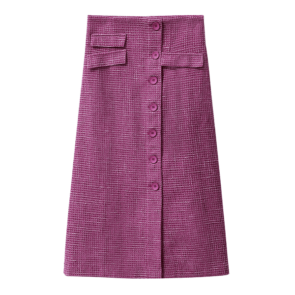 Spring French A-word Half Skirt  Women High Waist Plaid Knee-Length Skirt | Vimost Shop.
