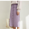 Spring French A-word Half Skirt  Women High Waist Plaid Knee-Length Skirt | Vimost Shop.