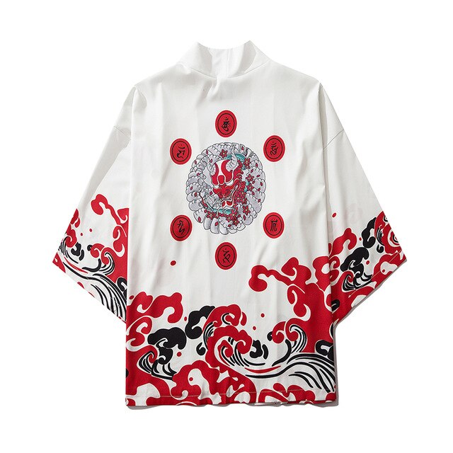 Japanese Demon Kimono Men Cardigan Shirt Yukata Man Haori Obi Clothes Tradition Clothing Male China Kimono Robe | Vimost Shop.