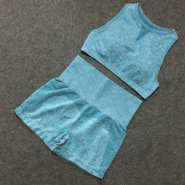 2pcs yoga sets woman sportswear stretch gym shorts | Vimost Shop.