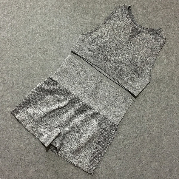 2pcs yoga sets woman sportswear stretch gym shorts | Vimost Shop.