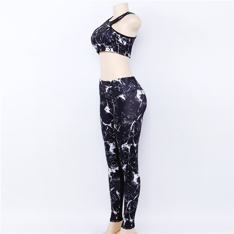 Sport Suit 3D Print Fitness Suit Leggings Breathable Yoga Set Sexy Running Workout Sportswear Tracksuit For Women Gym Clothing | Vimost Shop.