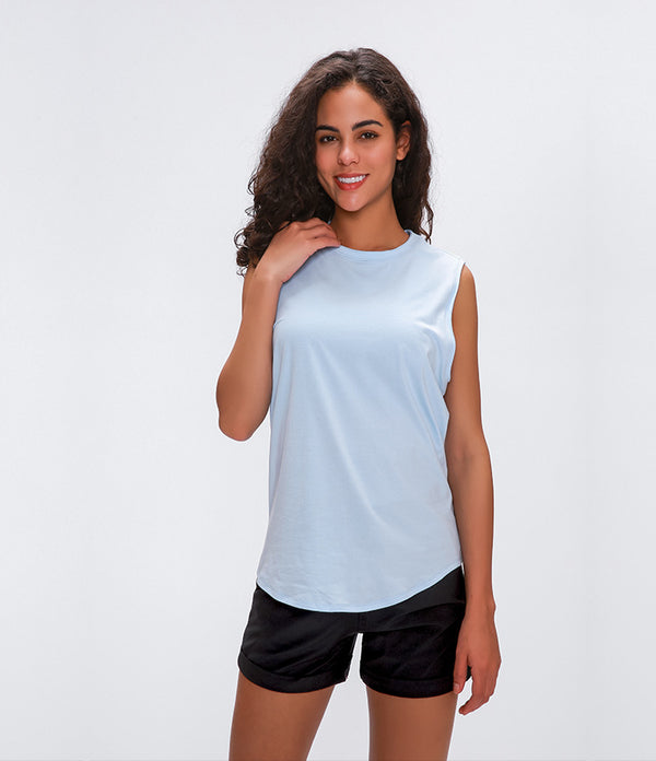 Anti-sweat Cotton Plain Workout Yoga Tank Tops Vest Women | Vimost Shop.