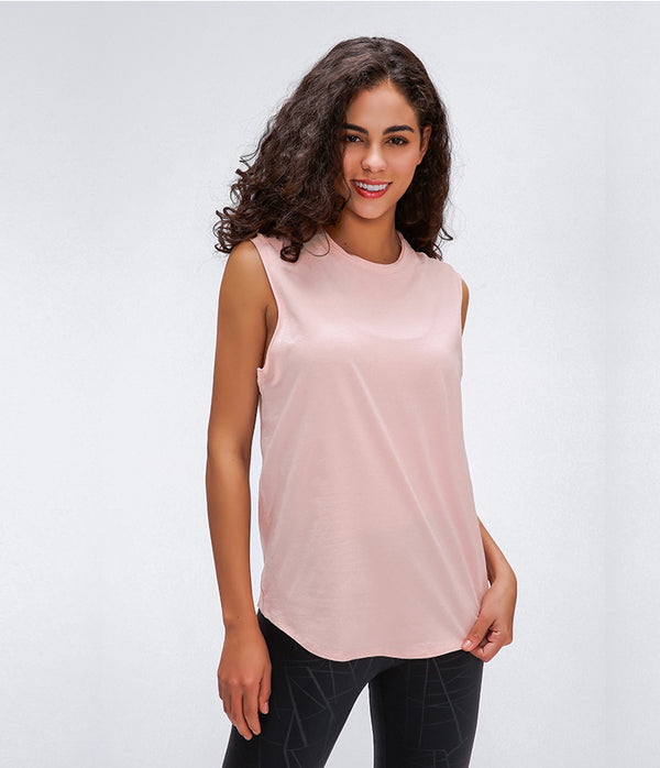 Anti-sweat Cotton Plain Workout Yoga Tank Tops Vest Women | Vimost Shop.