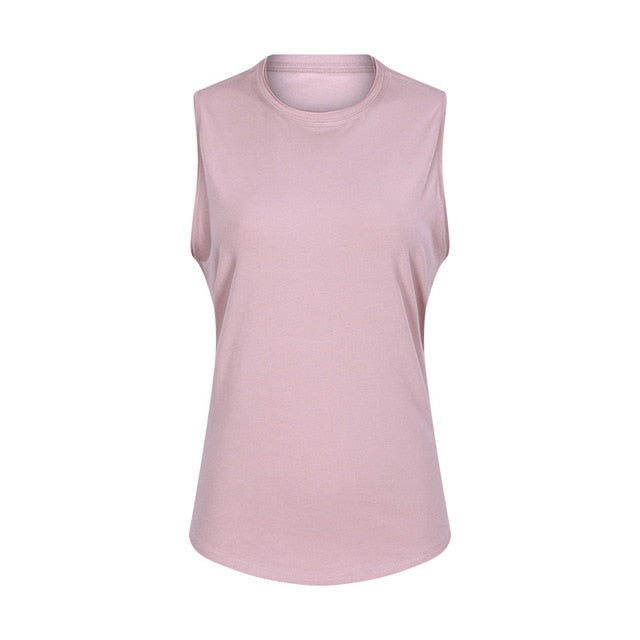 Anti-sweat Cotton Plain Workout Yoga Tank Tops Vest Women | Vimost Shop.