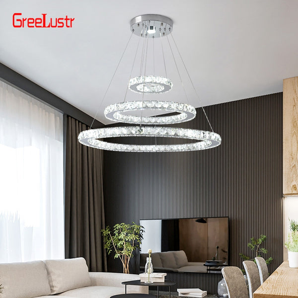 Modern K9 Crystal Led Chandelier Lights Home Lighting Chrome Lustre Chandeliers Ceiling Pendant Fixtures  For Living Room | Vimost Shop.