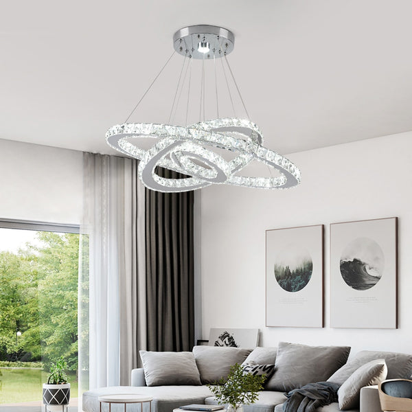 Modern K9 Crystal Led Chandelier Lights Home Lighting Chrome Lustre Chandeliers Ceiling Pendant Fixtures  For Living Room | Vimost Shop.