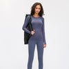 Seamless Slim Fit Yoga Shirts Workout Long Sleeved Shirts Women O-neck Sports Gym Fitness Tops with Thumb Holes Workout Top | Vimost Shop.