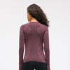 Seamless Slim Fit Yoga Shirts Workout Long Sleeved Shirts Women O-neck Sports Gym Fitness Tops with Thumb Holes Workout Top | Vimost Shop.