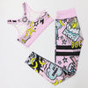 Women Print Cartoon banana Boom Running Yoga Suits Sportswear High Waist Fitness Pants harajuku Sports Set Gym Workout Clothes | Vimost Shop.