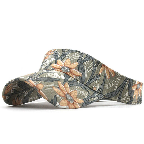 Unisex Running cap Empty top sun Visor hat washed canvas visor printed outdoor cap Adjustable Sport cap | Vimost Shop.