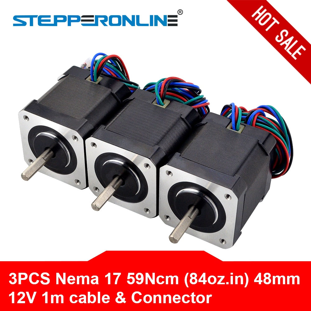 Nema 17 Stepper Motor 48mm 59Ncm/84oz.in 4-lead 42 Motor Nema17 Step Motor 2A 1m Cable for DIY 3D Printer CNC Robot | Vimost Shop.