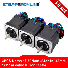 Nema 17 Stepper Motor 48mm 59Ncm/84oz.in 4-lead 42 Motor Nema17 Step Motor 2A 1m Cable for DIY 3D Printer CNC Robot