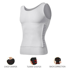 Mens Body Shaper Compression Shirts Abdomen Shapewear Tummy Slimming Sheath Gynecomastia Reducing Corset Waist Trainer Slim Tops