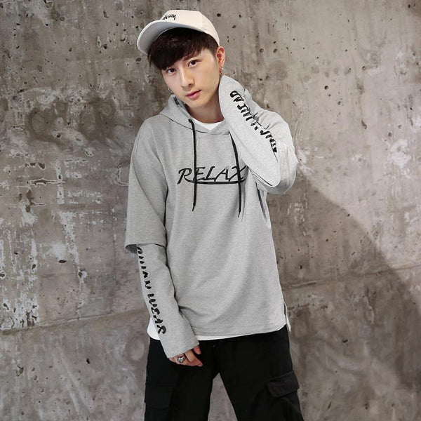Men Hip Hop Fake two-piece Hoodies Sweatshirt Letter Harajuku Styles Hoodie Magic Casual Pullover Sweatshirt sudadera hombre | Vimost Shop.